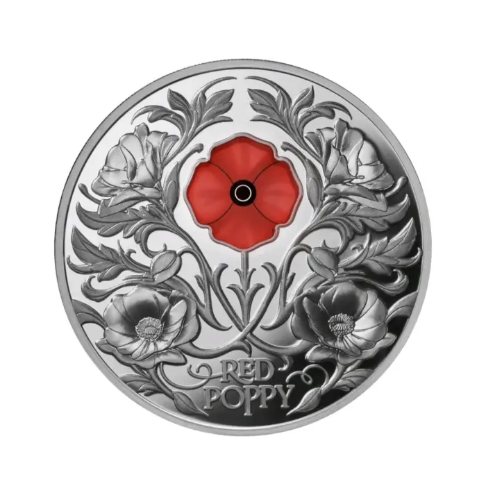 2026 Red Poppy $5 Window 2oz Silver Proof Coin 