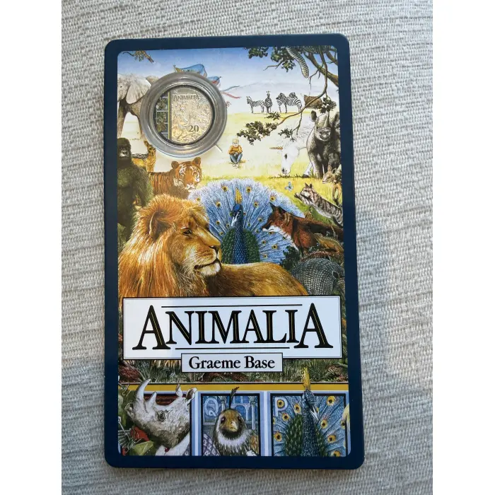2021 20c '35th Anniversary of Animalia' Carded Coloured  Uncirculated Coin