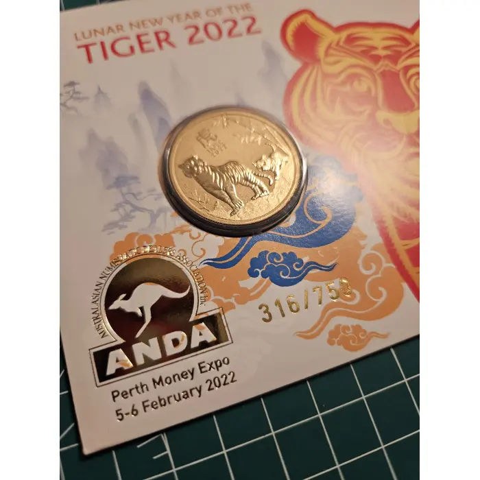 2022 Perth money expo ANDA overprint pnc lunar yr of the tiger