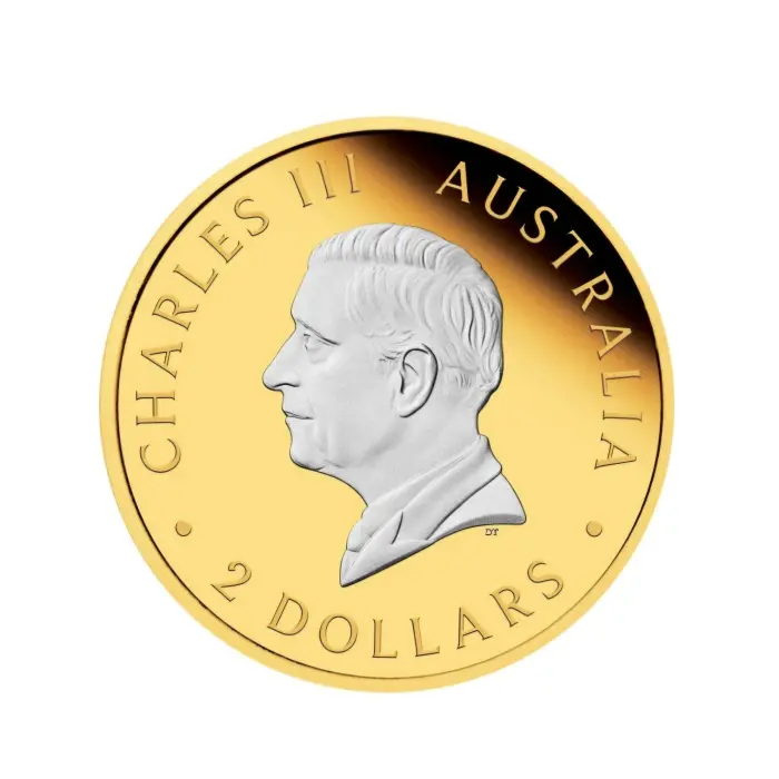 2024  $2  P125  2oz AUSTRALIAN KANGAROO SILVER PROOF REVERSE GILDED COIN