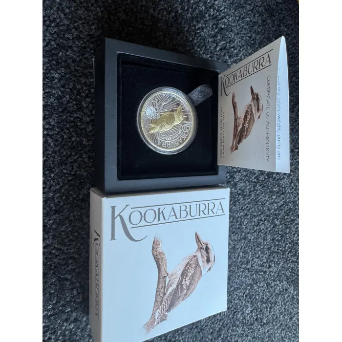 2025 Gilt High Relief Kookaburra 2oz $2 Silver Proof Coin *2000 Mintage*