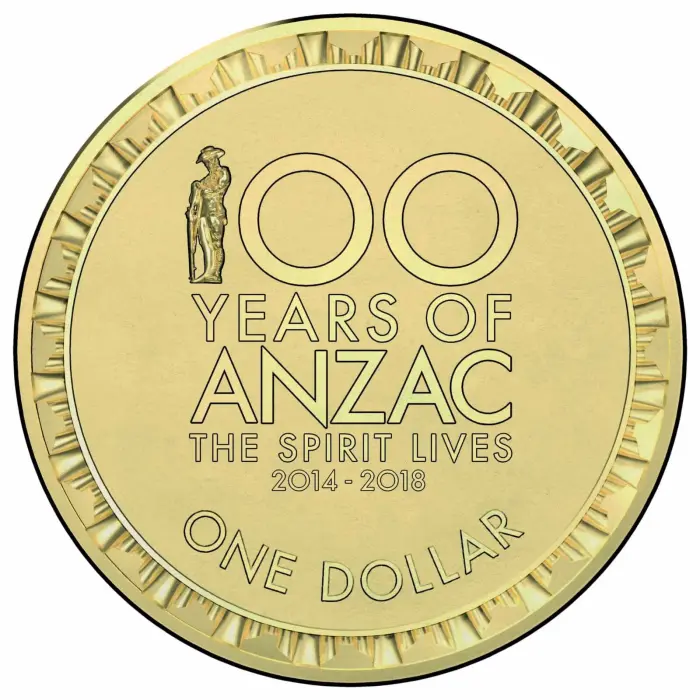 $1 2018 100 Years of ANZAC Centenary Circulated AUS One Dollar Coin
