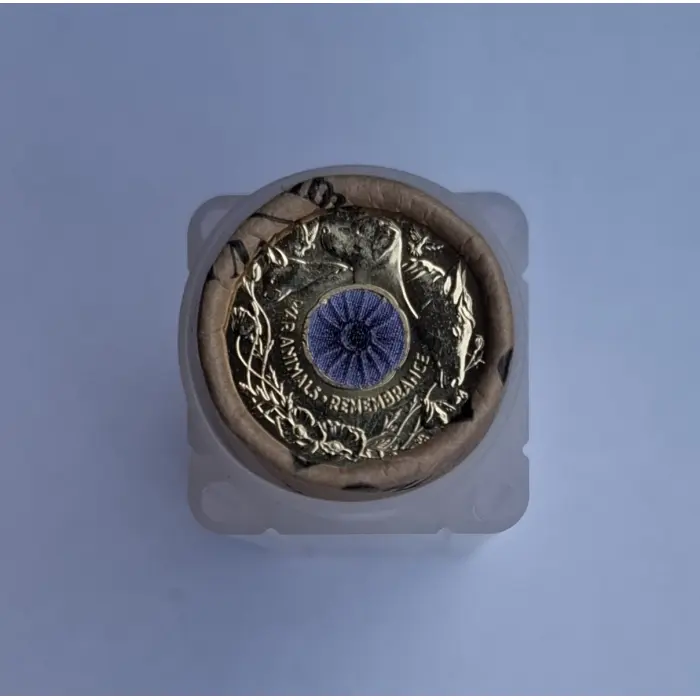  2024 $2 War Animals Remembrance Purple Poppy Premium H/T Mint Roll (25 Coins)