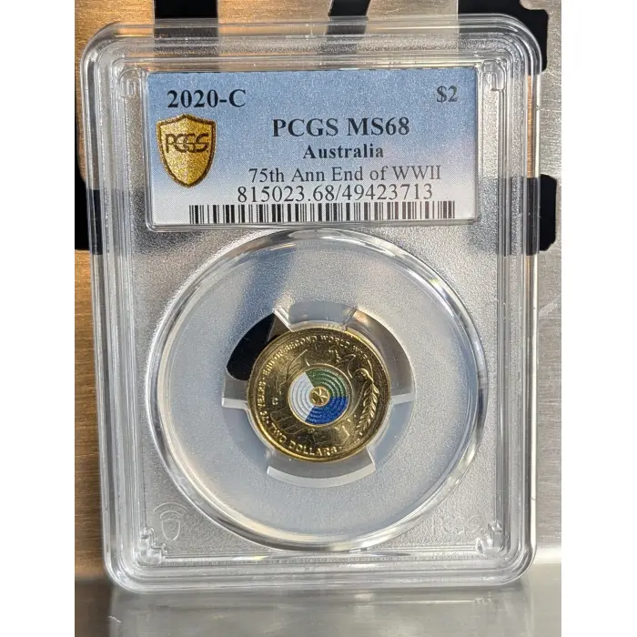 2020 $2 75th Anniversary of the End of WWII PCGS MS68 'C' Mintmark coin
