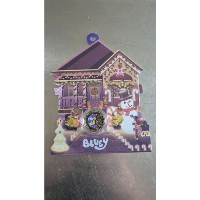 Bluey Christmas 2025 Dollar Buck $1 One Coloured Bingo Dog Coin Australia Blue