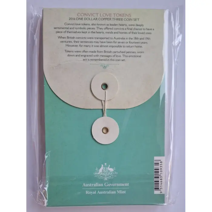 2016 $1 Convict Love Token Carded Three-coin Set