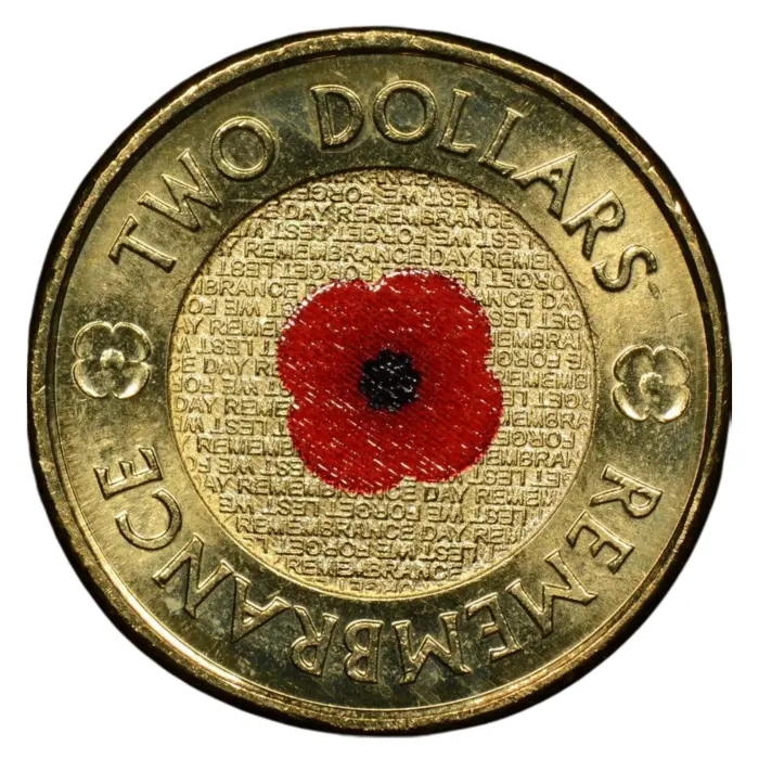 2012 $2 RED POPPY COIN UNC 