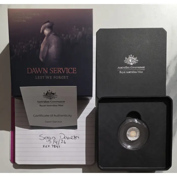 2026 $2 Dawn Service ‘C’ Mintmark Coloured Silver Proof Coin 