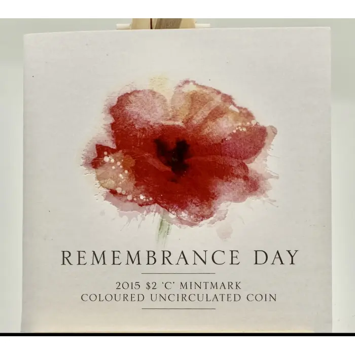 2015 $2 Remembrance Flanders Fields C Mintmark Card Unc