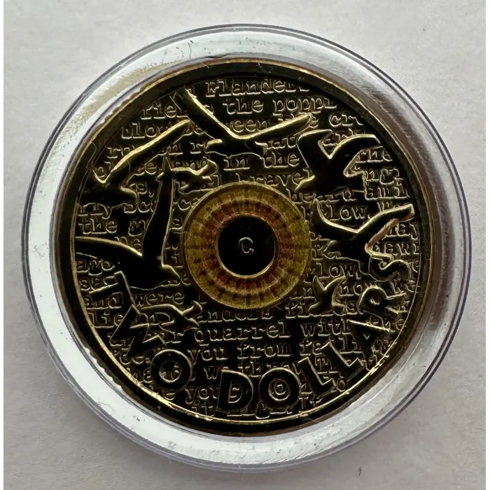 2015 $2 Remembrance Flanders Fields C Mintmark Card Unc