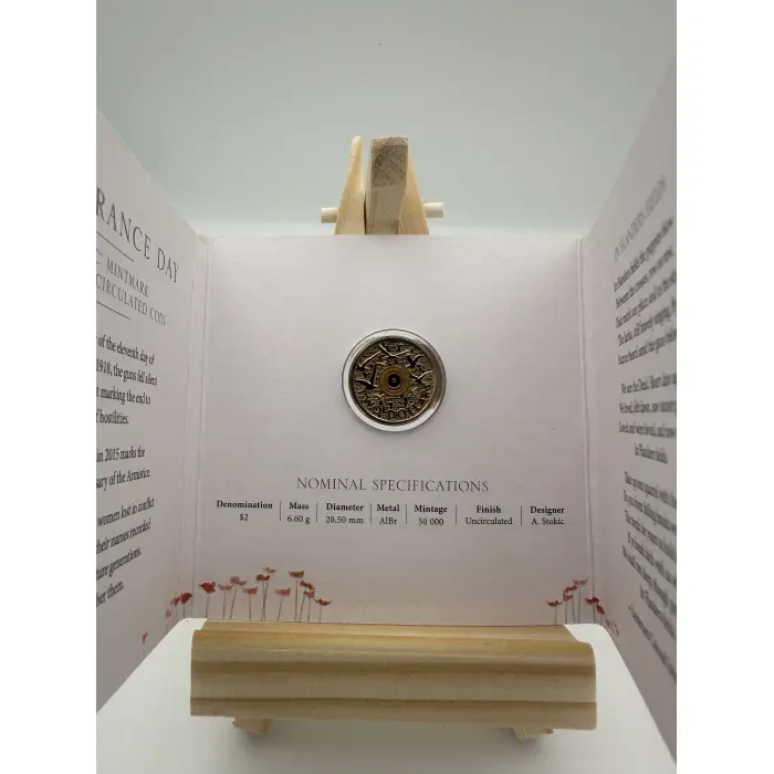 2015 $2 Remembrance Flanders Fields C Mintmark Card Unc