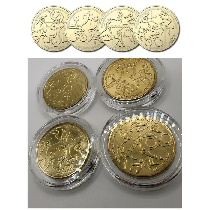 4x UNC 2022 Commonwealth Games $1 Coin Set - In Lighthouse Capsules (Full Set) (NFC)