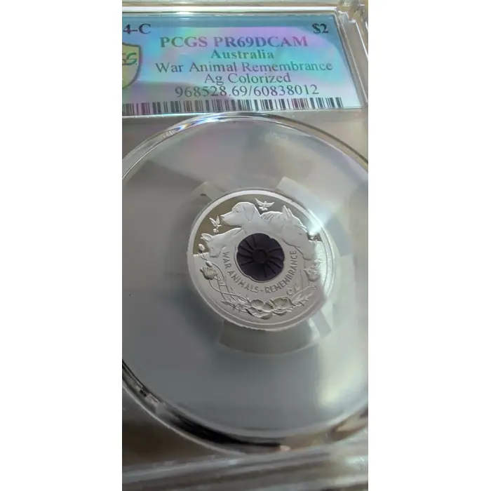 2024-C.  War Animal Remembrance.  Purple Poppy.  -   PCGS --PR69DCAM