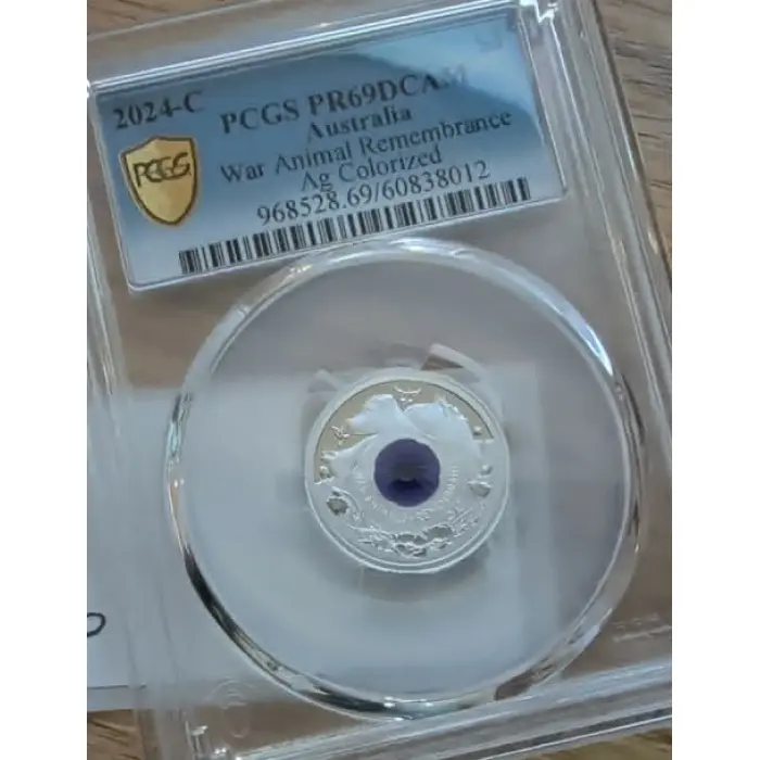 2024-C.  War Animal Remembrance.  Purple Poppy.  -   PCGS --PR69DCAM