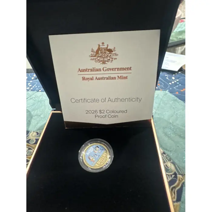 2026 Bluey coloured proof coin! 