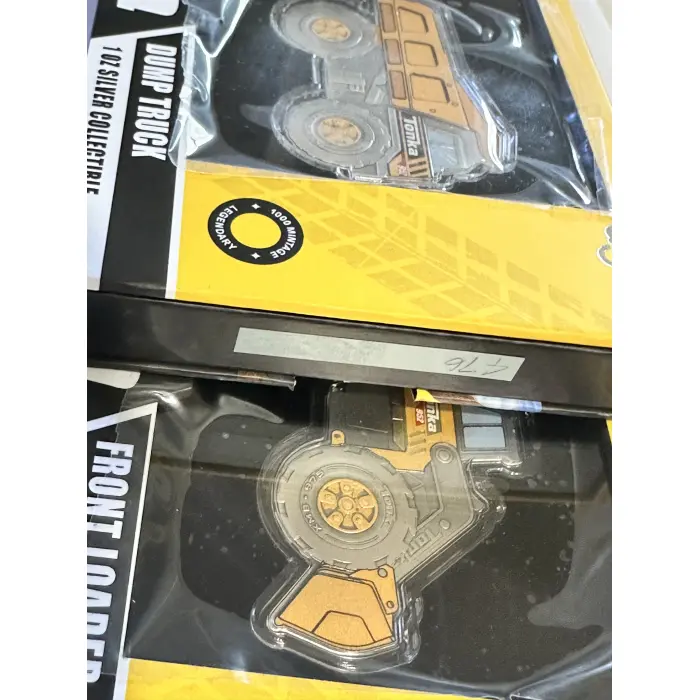 Tonka Dump Truck, Front Loader, Bulldozer Agoro 1oz Silver Set