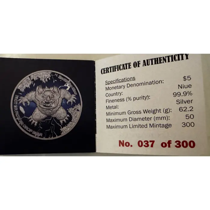2024 $5 Drop Bear 2oz coin Graded PR70DCAM fact or fiction -only 3 in this grade