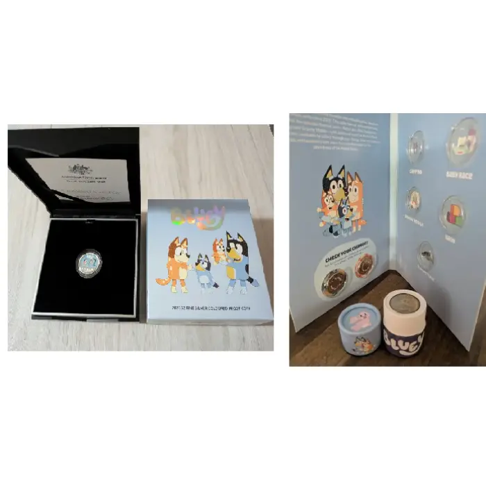 2026 $2 Bluey Silver Proof Coin AND  Bluey 2026 Folder and Tube Set NEW UNOPENED
