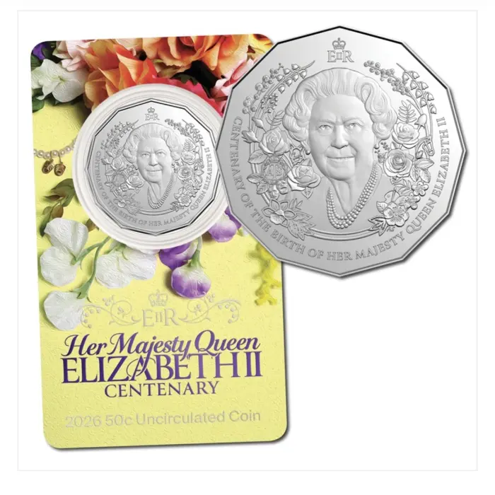 50c 2026 HM Queen Elizabeth II Centenary Of Birth UNC