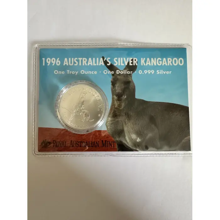1996 silver kangaroo in card
