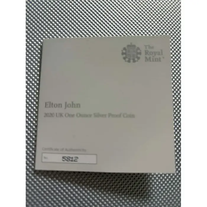 Elton John 2020 UK  Coloured 1oz Silver Proof