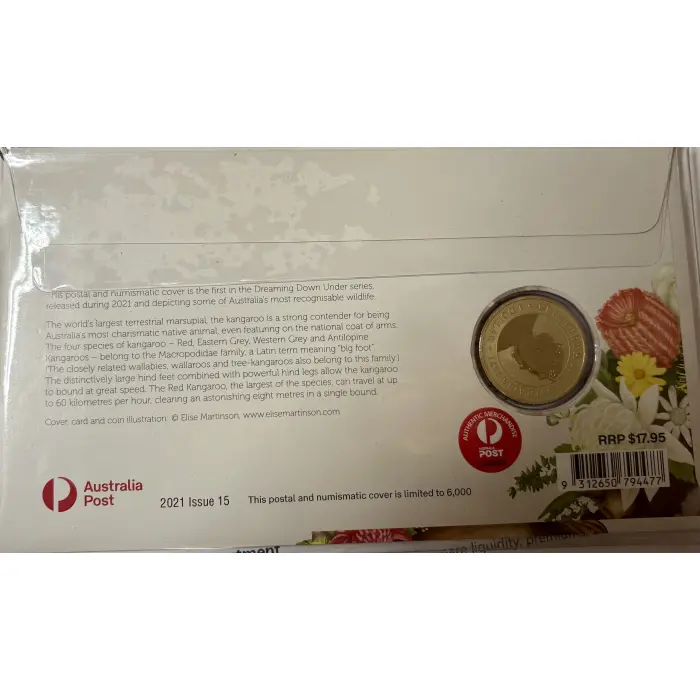 Australia - 2021 Dreaming Down Under Kangaroo $1 coin carded