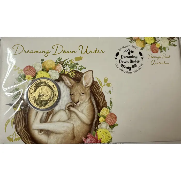 Australia - 2021 Dreaming Down Under Kangaroo $1 coin carded
