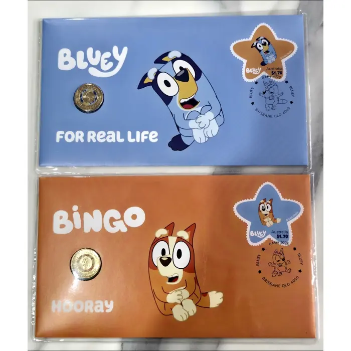 2026 Bluey & Bingo PNC $2 Coin Pair – Nooray + For Real Life – In Hand