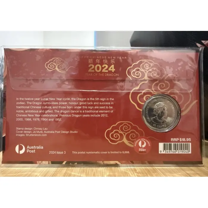 2024 Tuvalu $1, Happy Chinese New Year PNC