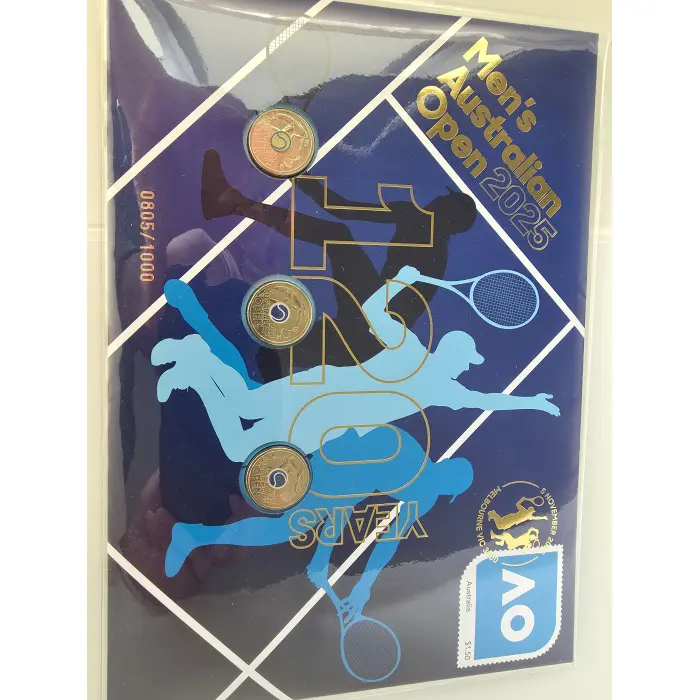 2025 Impressions Men’s Australian Open Tennis $2 Dollar 3-Coin PNC