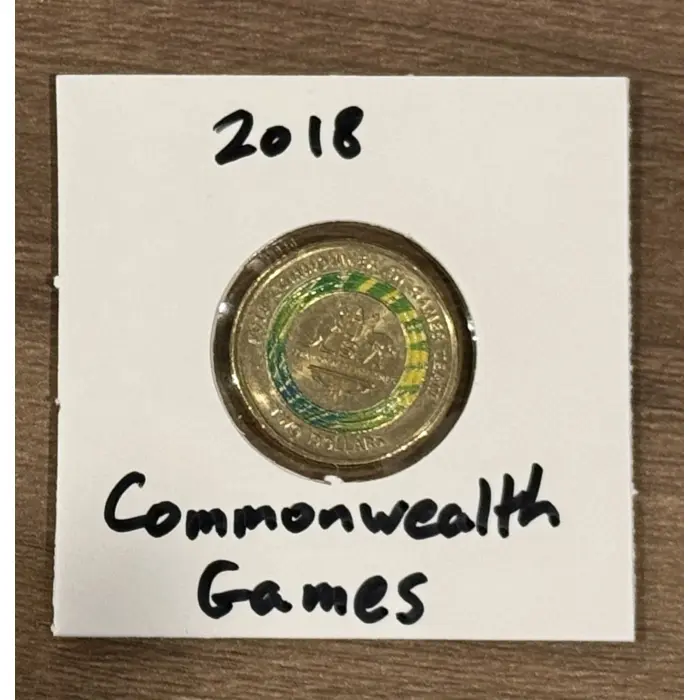 2018 Australian CIRC  $2 coin commemorating the Gold Coast Commonwealth Games.