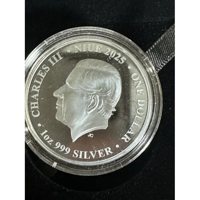 2025 1oz Silver Black Proof Aust at Night - Bottlenose dolphin
