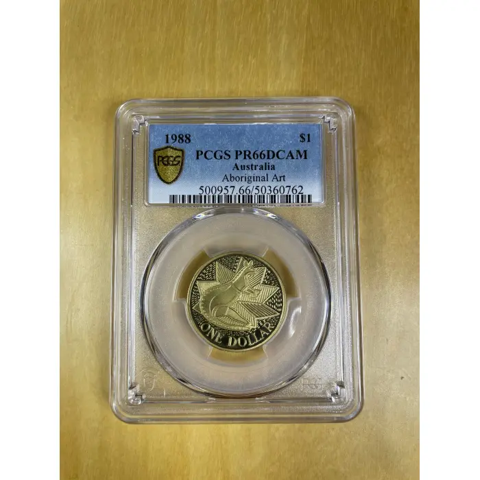 1988 Proof One Dollar $1 Aboriginal Art Australia PCGS PR66DCAM