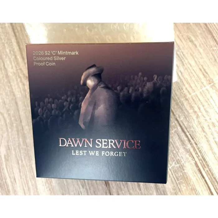 2026 DAWN SERVICE - $2 'C' Mintmark Coloured Silver Proof -  COA  #2221
