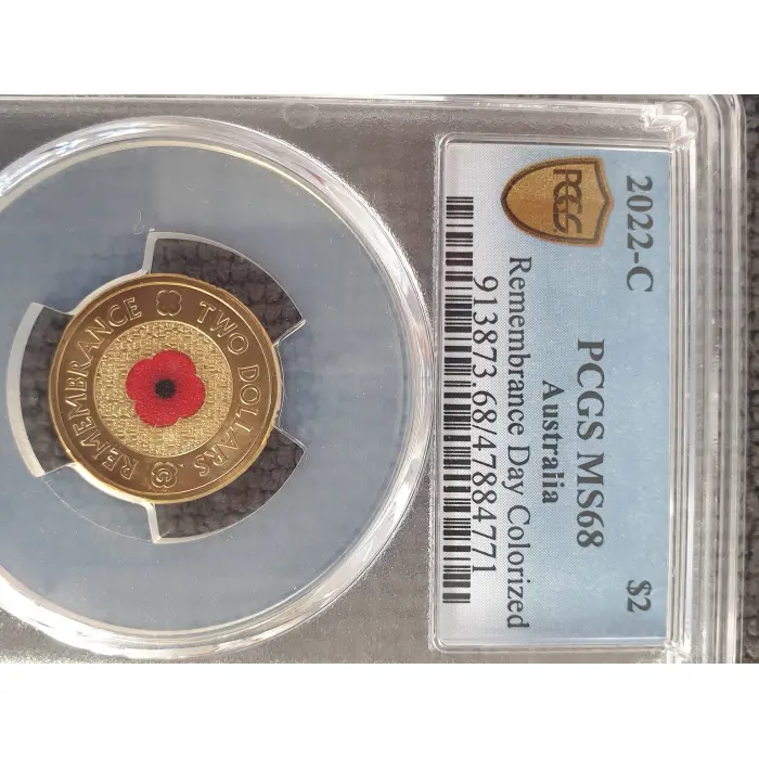 2022-C Remembrance Day Colorized Red Poppy PCGS MS68 (Running Numbers)