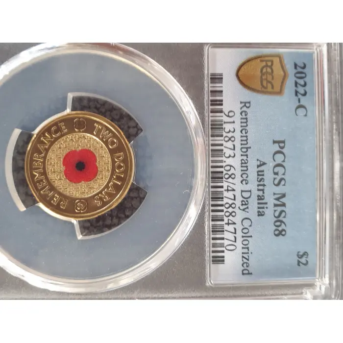 2022-C Remembrance Day Colorized Red Poppy PCGS MS68 (Running Numbers)