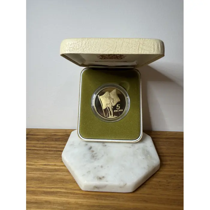 1990 Reserve Bank of New Zealand ANZAC $5 Proof Coin - Boxed