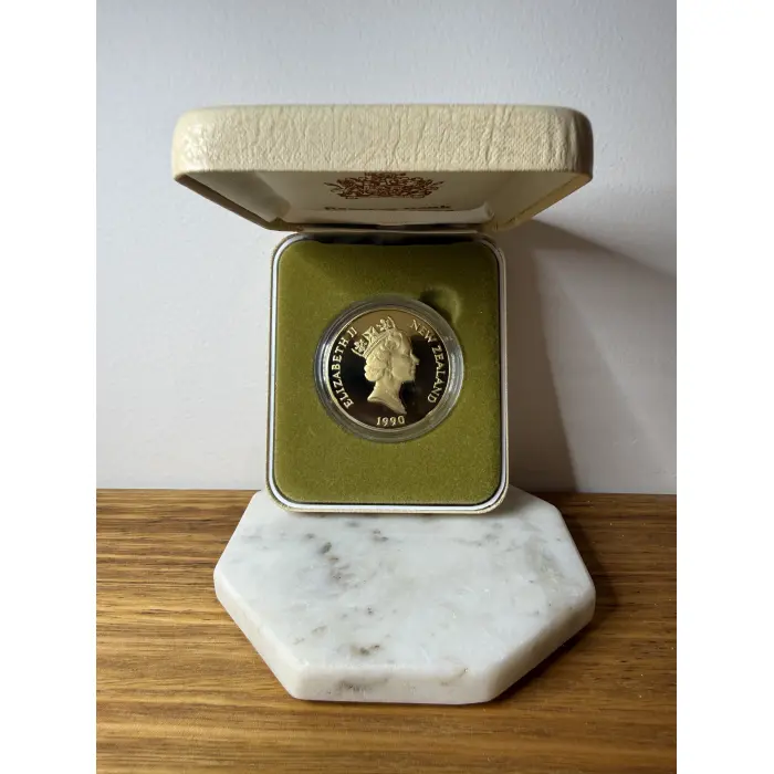 1990 Reserve Bank of New Zealand ANZAC $5 Proof Coin - Boxed