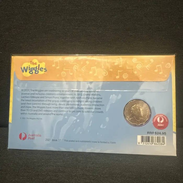 2021 Australia Post 30c The Wiggles New Uncirculated Coin-PNC Coloured coin