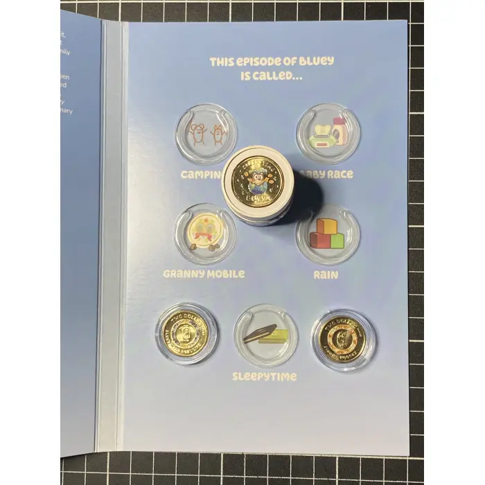 2026 $2 BLUEY FOLDER - COLOURED SLEEPYTIME + BOTH COLOURED TILL COINS INCLUDED