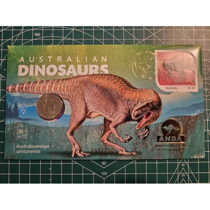 2024 Melbourne money expo ANDA overprint pnc matching no's yr dragon, dinosaurs 