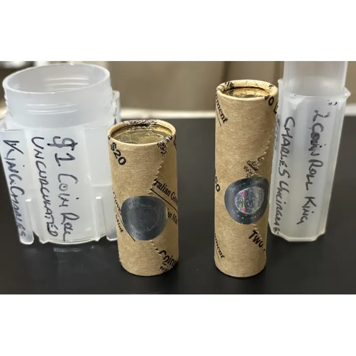 2023 $1 + 2024 $2 King Charles Coin Ram Premium Rolls 