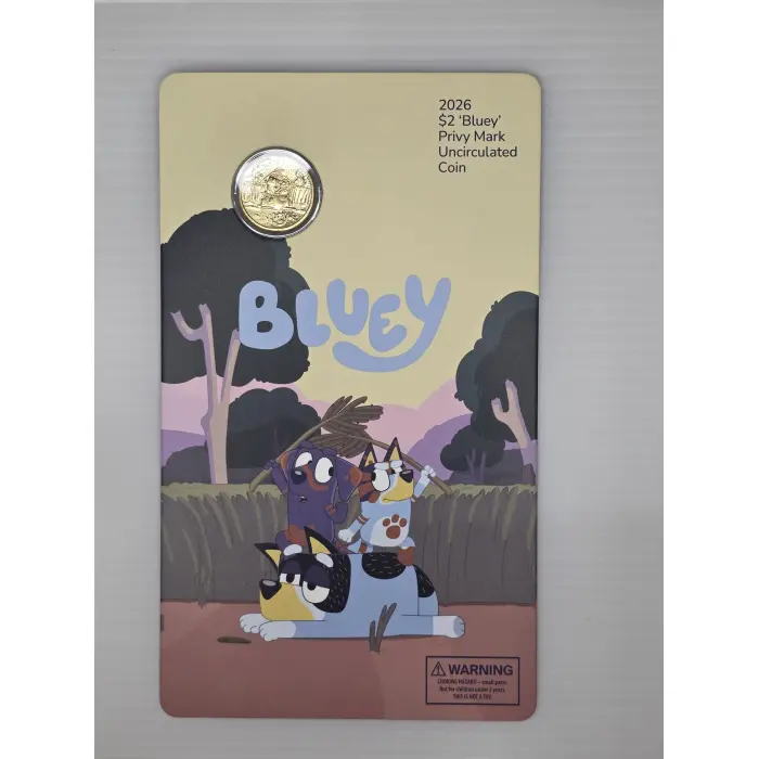 Bluey 2026 $2 Coin in Card with Privy Mark – Camping