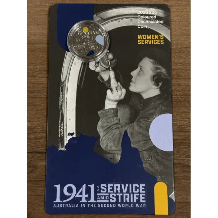2026 20c Coloured Uncirculated 1941: Service Amid Strife - WOMEN'S SERVICES