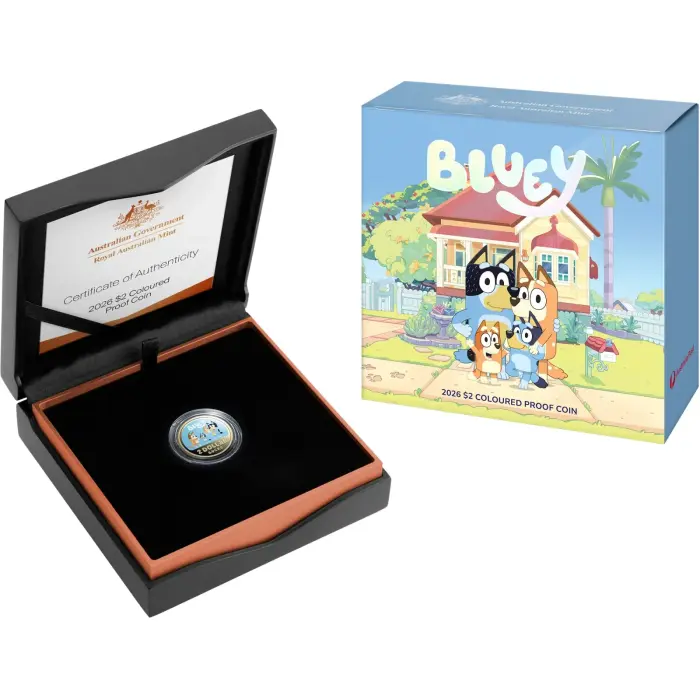 Australia 2026 Bluey Proof Bronze $2 Two Dollar Boxed Coin albr