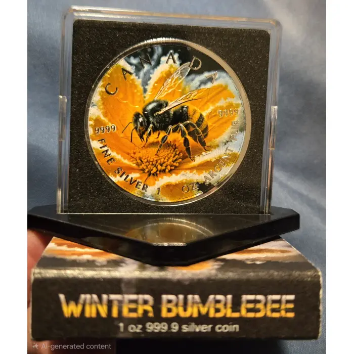 2025 Winter bumble bee 1 oz .999 silver ag $5 Canadian coin COA 13/ 200 low mint