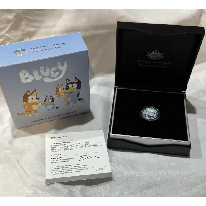 2026 $2 Bluey Coloured Silver Proof Coin | 12,000 Mintage 
