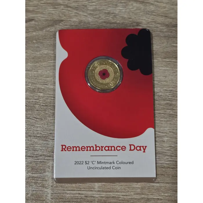 2022 $2 Remembrance Day Red Poppy C-Mintmark Carded Coin