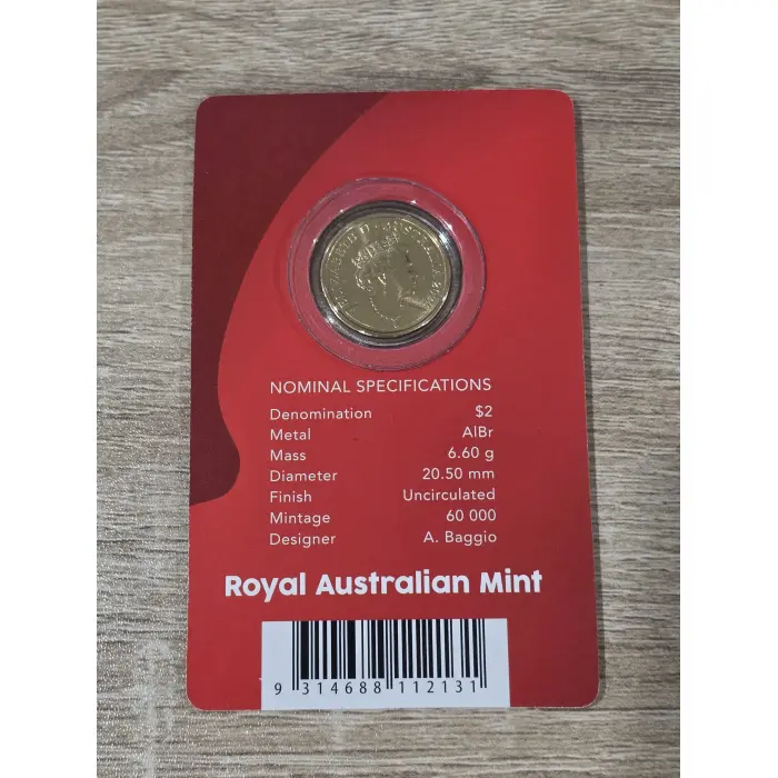 2022 $2 Remembrance Day Red Poppy C-Mintmark Carded Coin