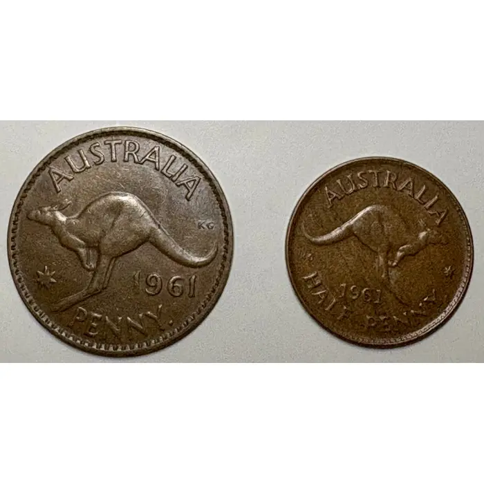 1961 Penny and Half Penny Set